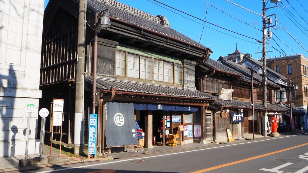 Fukushin kimono shop in a historic wooden merchant building in Sawara